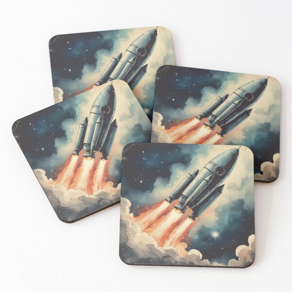 Item preview, Retro Space Rocket Launch – Vintage Cosmic Adventure designed and sold by Moss and Moon Studio.