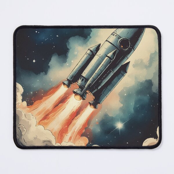 Item preview, Retro Space Rocket Launch – Vintage Cosmic Adventure designed and sold by Moss and Moon Studio.