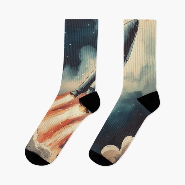 Item preview, Retro Space Rocket Launch – Vintage Cosmic Adventure designed and sold by Moss and Moon Studio.
