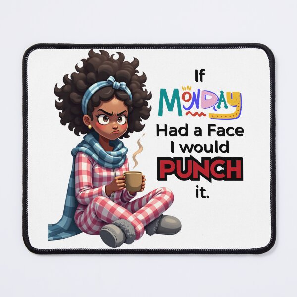 Item preview, Monday Punch – Funny Pajama Mood Afro Girl Art designed and sold by QPTheeArtist.