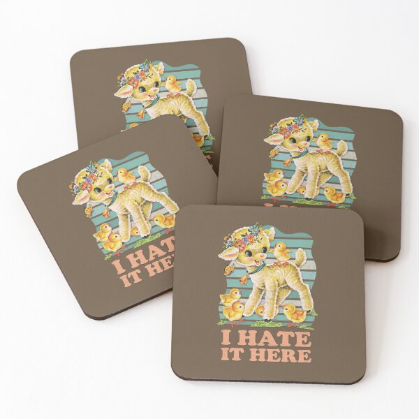 Item preview, I HATE IT HERE – cute vintage lamb spring sarcasm art designed and sold by ToruandMidori.