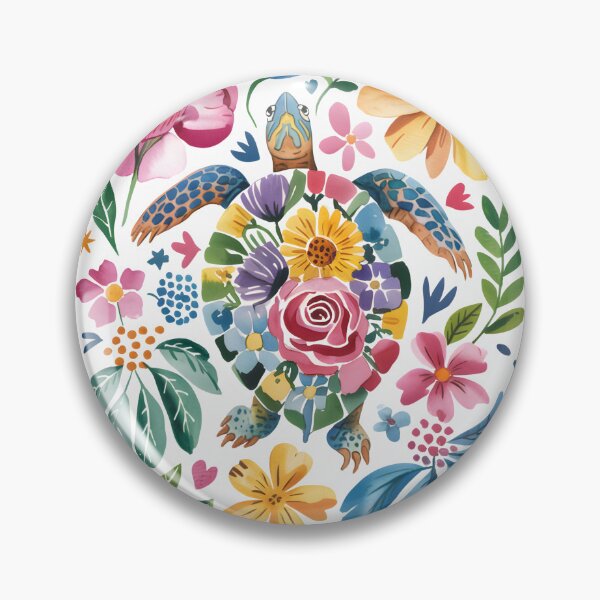 Item preview, Floral Turtle Watercolor Illustration designed and sold by Snifferius.
