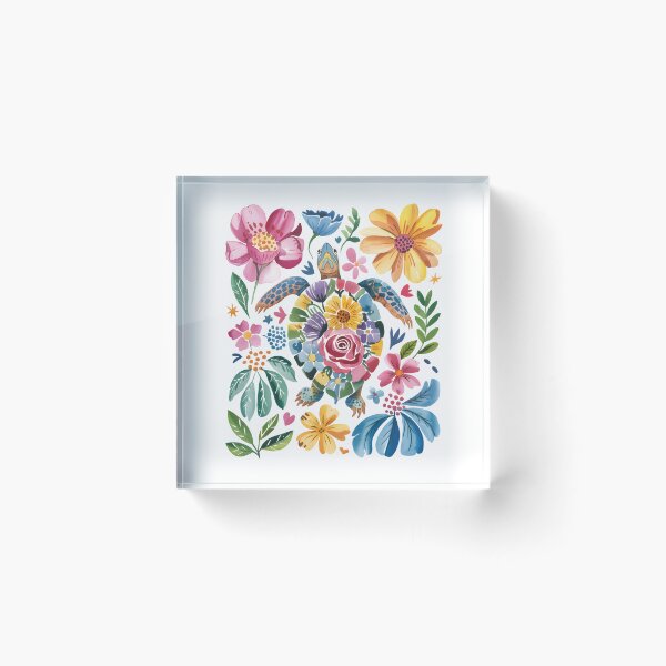 Item preview, Floral Turtle Watercolor Illustration designed and sold by Snifferius.