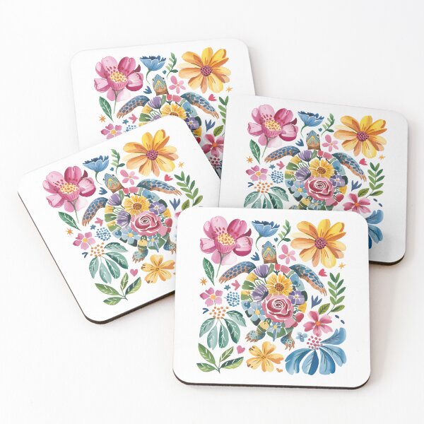 Item preview, Floral Turtle Watercolor Illustration designed and sold by Snifferius.