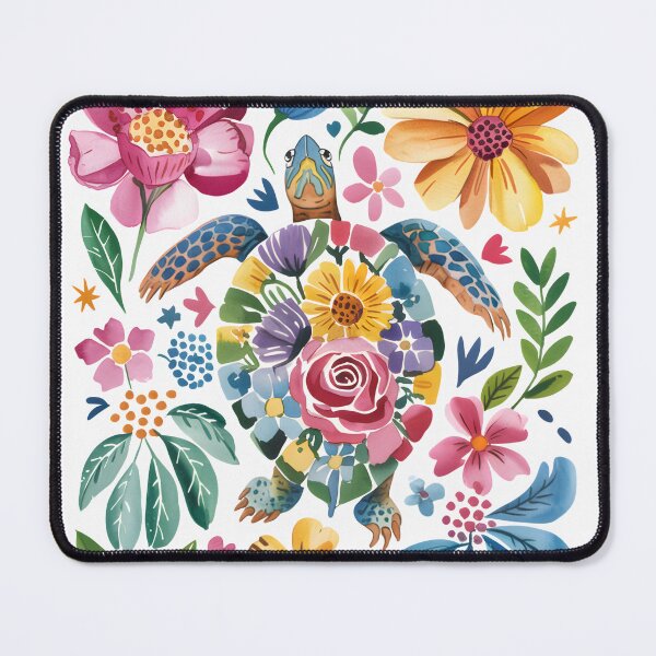 Item preview, Floral Turtle Watercolor Illustration designed and sold by Snifferius.