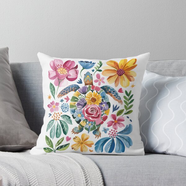 Item preview, Floral Turtle Watercolor Illustration designed and sold by Snifferius.