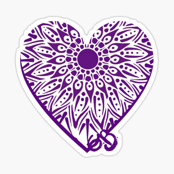 Item preview, Heart Mandala purple designed and sold by EB-DigitalART.