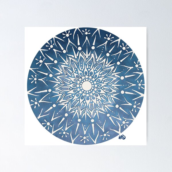 Artikelvorschau, Mandala rund blau entworfen und verkauft von EB-DigitalART.