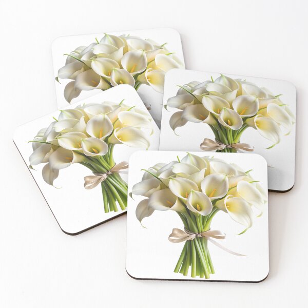 Item preview, white wedding bouquet with calla lilies  designed and sold by DuskTillDown.