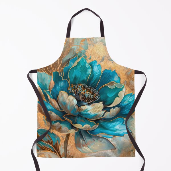 Item preview, Golden Teal Peony Flower Painting designed and sold by MargaretWiktor.