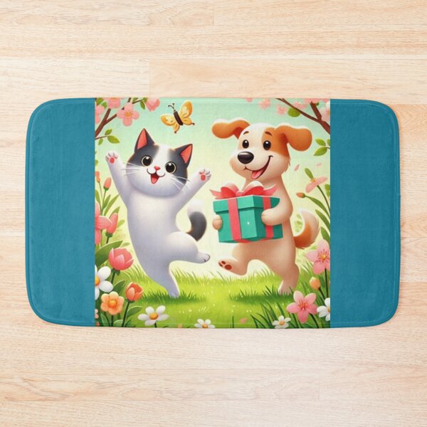 Item preview, Garden Festivities with Dog and Cat designed and sold by annenambiro.