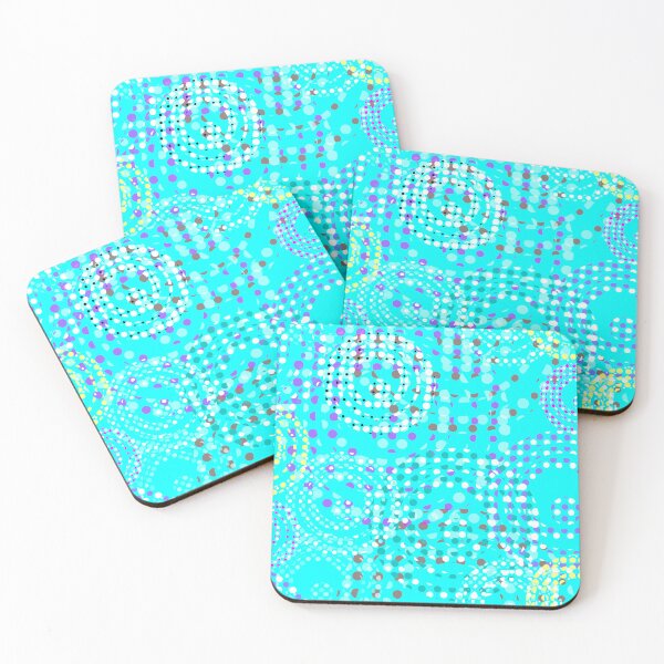 Item preview, Fabric of the Universe Halfdrop on Cyan 00ffff designed and sold by Art in My Loft.