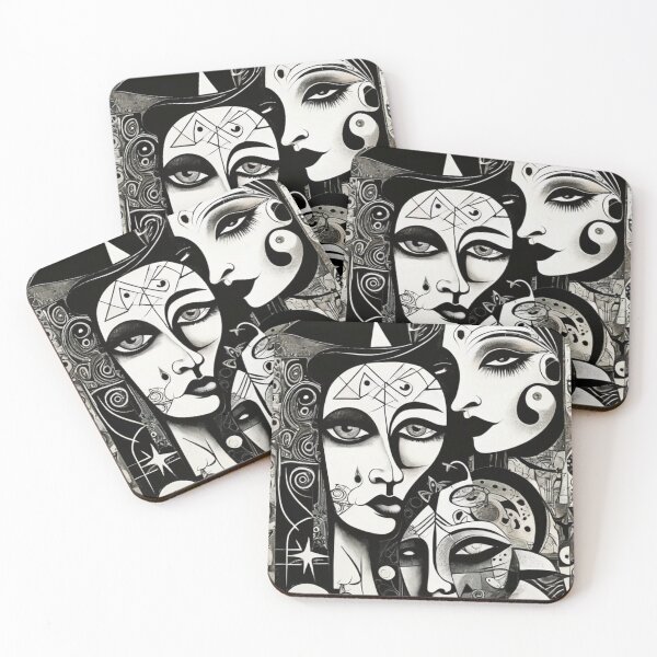 Item preview, Abstract Faces Art  designed and sold by TheDarkWardrobe.