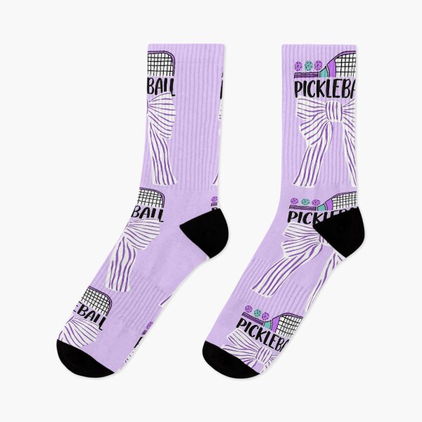 Item preview, Cute Pickleball with Bow Purple Stripes designed and sold by BeebooDesign.
