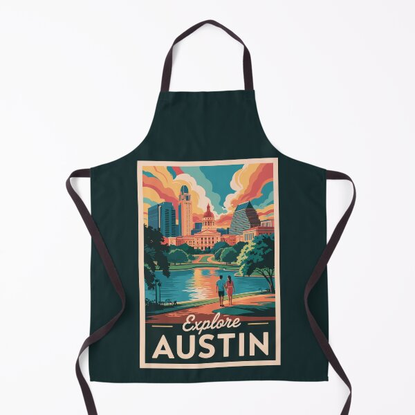Item preview, Austin Texas Skyline Travel Art Vintage designed and sold by KrisSidDesigns.