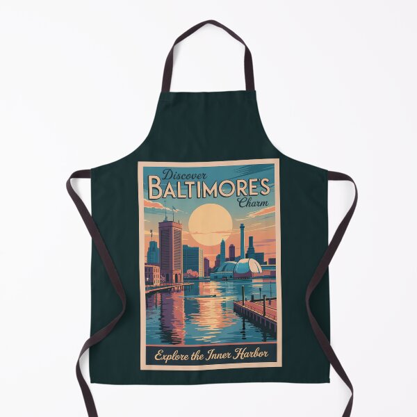 Item preview, Baltimore Maryland Skyline Travel Art Vintage designed and sold by KrisSidDesigns.