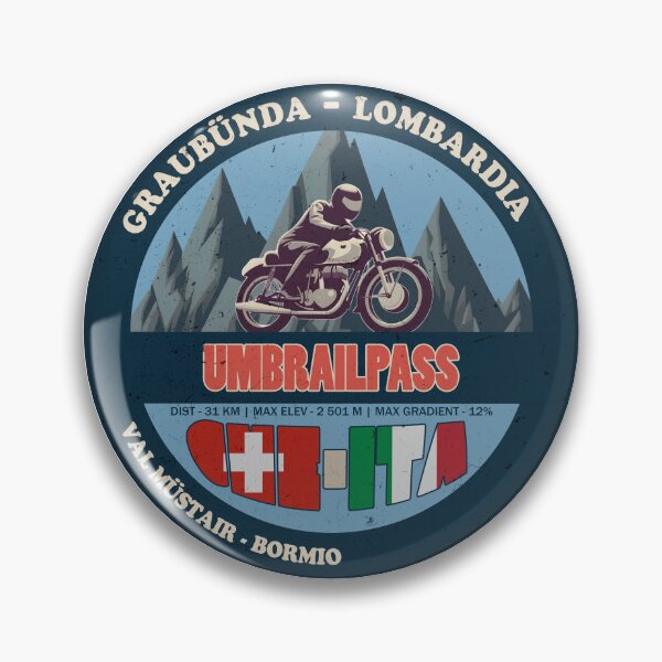 Item preview, Umbrailpass Vintage Badge, CHE ITA designed and sold by Wanderful-roads.