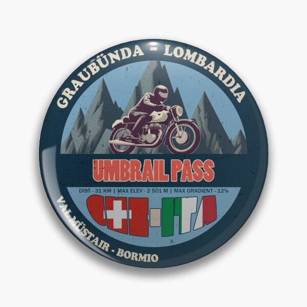Item preview, Umbrail Pass Vintage Badge, CHE ITA designed and sold by Wanderful-roads.