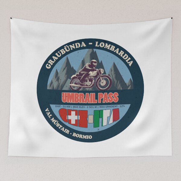 Item preview, Umbrail Pass Vintage Badge, CHE ITA designed and sold by Wanderful-roads.