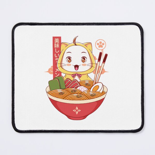 Item preview, Cute White Cat Ramen designed and sold by AlundrART.
