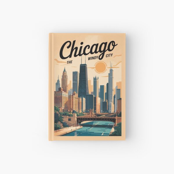 Item preview, Chicago Illinois Skyline Travel Art Vintage designed and sold by KrisSidDesigns.