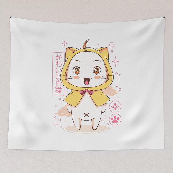 Item preview, White Cat with Yellow Cape designed and sold by AlundrART.