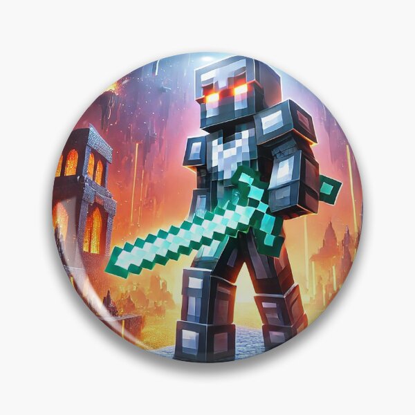 Item preview, Voxel Lava Warrior Scene – Epic Pixel Hero in Netherworld Battle Scene designed and sold by pixelpopplanet.