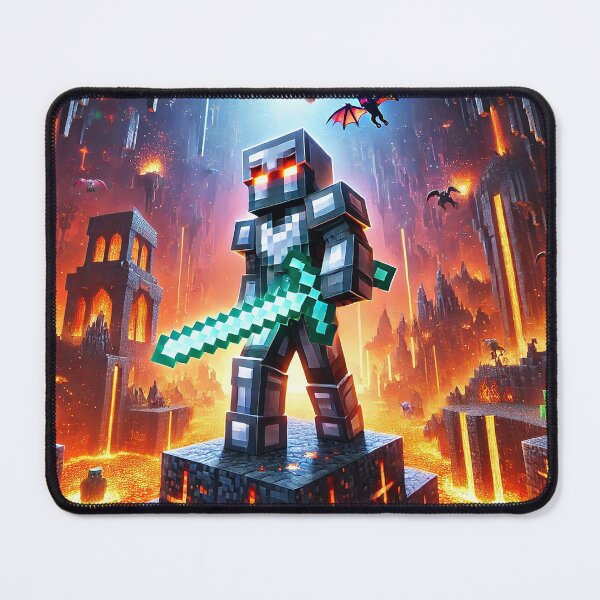 Item preview, Voxel Lava Warrior Scene – Epic Pixel Hero in Netherworld Battle Scene designed and sold by pixelpopplanet.