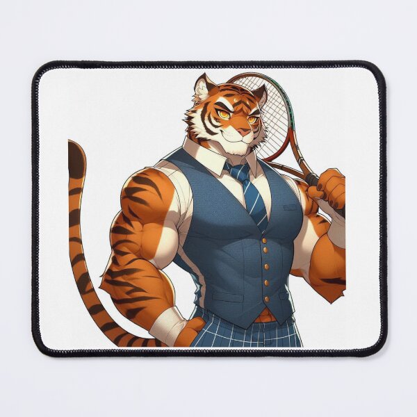 Item preview, Smart Tiger with tennis racket designed and sold by Lam168.
