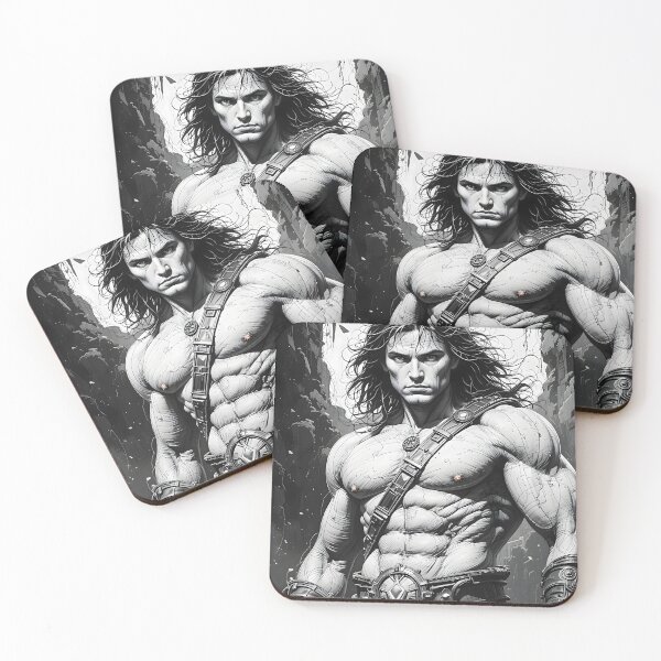 Item preview, Conan Warrior Epic Battles Fantasy Black White Ink designed and sold by ART ATTACK ZONE.