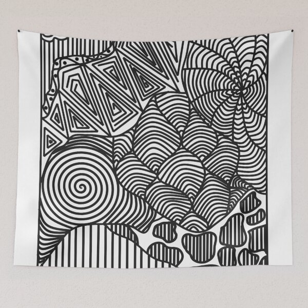 Item preview, Black and White line design designed and sold by Navkriti.