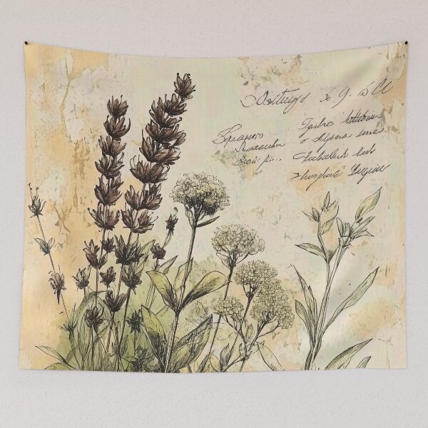 Item preview, Antique Herbal Study – Vintage Botanical Sketch, Cottagecore Plant Illustration designed and sold by casauslu.