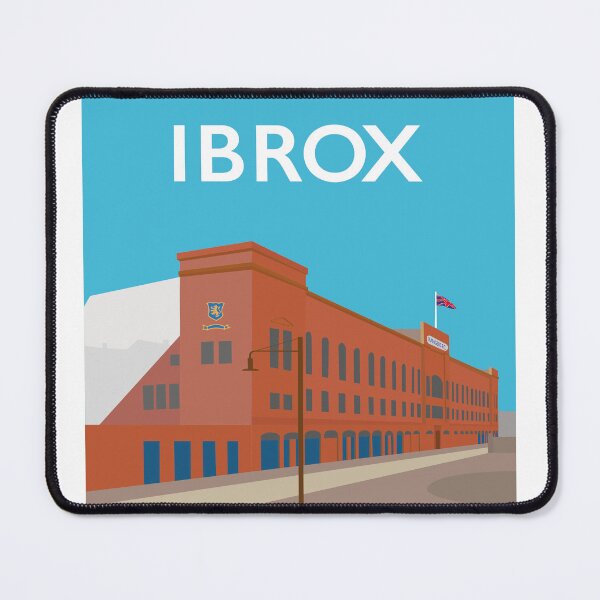 Item preview, Ibrox retro travel poster square designed and sold by Tikicatdesign.