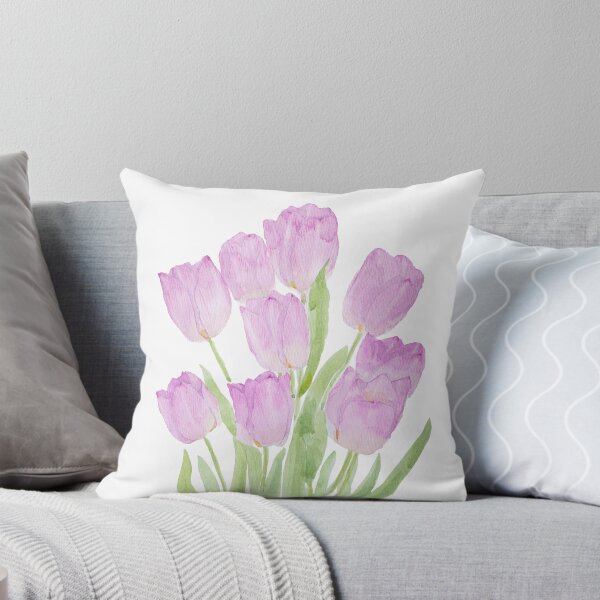 Item preview, pinkish purple tulips watercolour arts  designed and sold by ColorandColor.