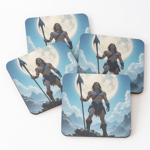 Item preview, Conan Warrior Moon Battles Fantasy Colorful Ink designed and sold by ART ATTACK ZONE.