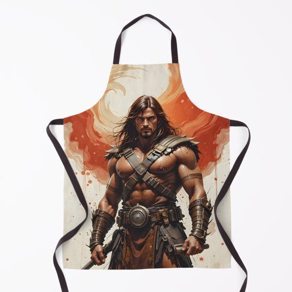 Item preview, Conan Fire Battles Fantasy Black White Ink designed and sold by ART ATTACK ZONE.