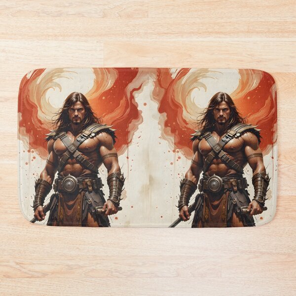 Item preview, Conan Fire Battles Fantasy Black White Ink designed and sold by ART ATTACK ZONE.