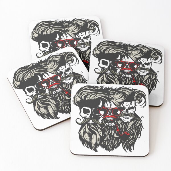 Item preview, skull hipster bearded beard mustache skull pipe round sunglasses hairstyle designed and sold by Achille3777.