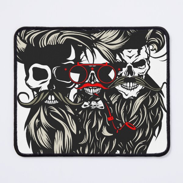 Item preview, skull hipster bearded beard mustache skull pipe round sunglasses hairstyle designed and sold by Achille3777.