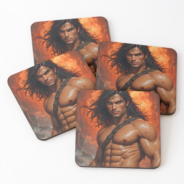 Item preview, Moon Fire Conan Warrior Colorful Art Design designed and sold by ART ATTACK ZONE.