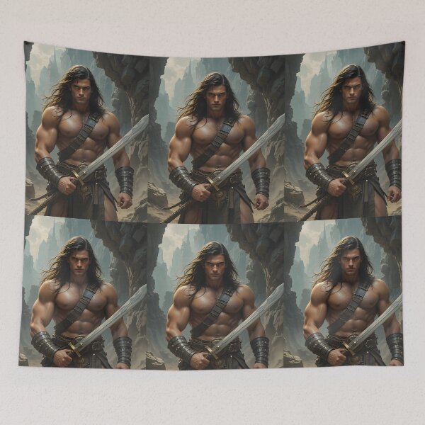 Item preview, Conan Warrior Old Cave Fantasy Nature Real designed and sold by ART ATTACK ZONE.