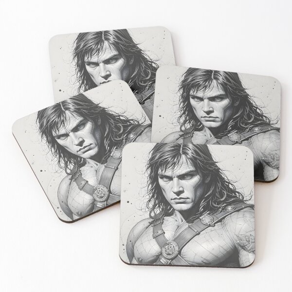 Item preview, Conan Warrior Draw Illustration Fantasy Black White Ink designed and sold by ART ATTACK ZONE.