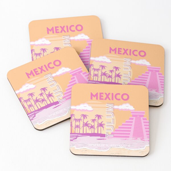 Item preview, Tulum, Travel Art, Retro Art, Pink, Orange designed and sold by Magic Love Art Print.
