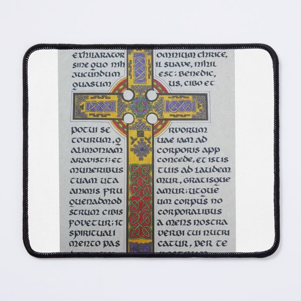 Item preview, Celtic inspired cross with latin manuscript designed and sold by SandLDesign.