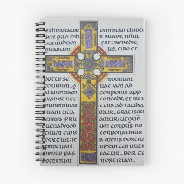 Item preview, Celtic inspired cross with latin manuscript designed and sold by SandLDesign.