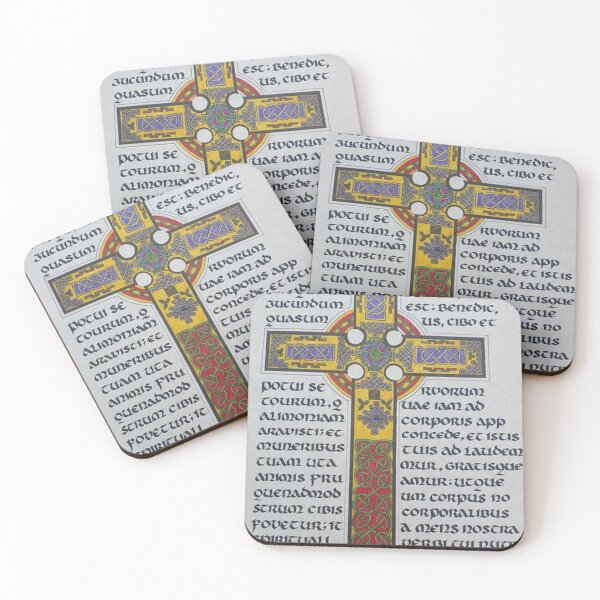 Item preview, Celtic inspired cross with latin manuscript designed and sold by SandLDesign.