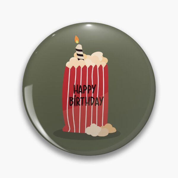 Item preview, Flat Design Happy Birthday Illustration with Popcorn and Candle designed and sold by AlginaPugachova.