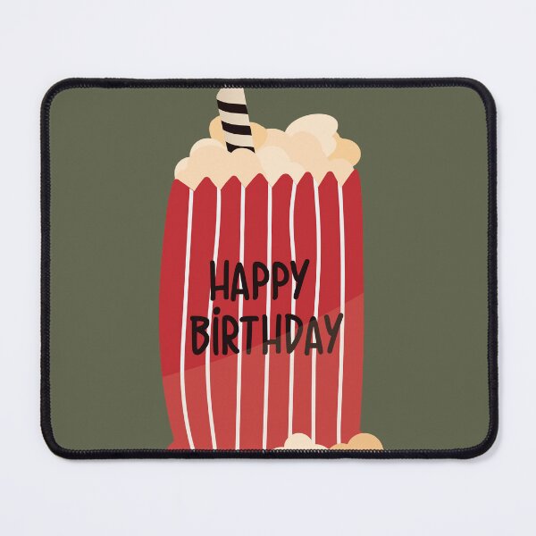 Item preview, Flat Design Happy Birthday Illustration with Popcorn and Candle designed and sold by AlginaPugachova.