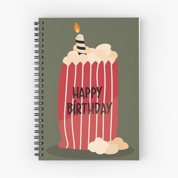 Item preview, Flat Design Happy Birthday Illustration with Popcorn and Candle designed and sold by AlginaPugachova.
