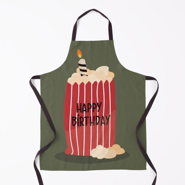 Item preview, Flat Design Happy Birthday Illustration with Popcorn and Candle designed and sold by AlginaPugachova.